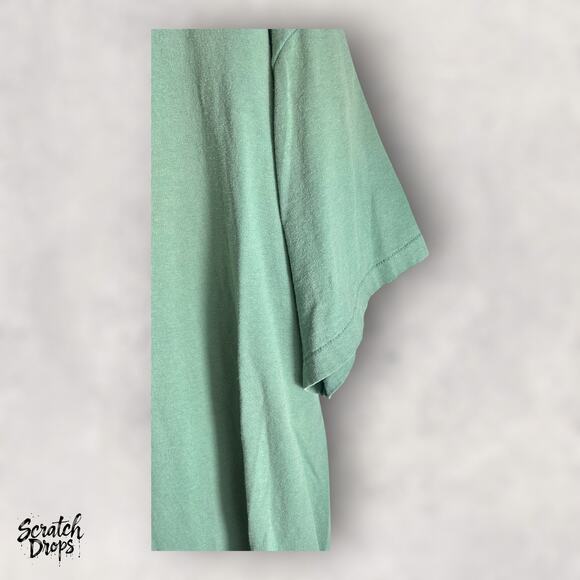 Vintage 90s Men's Tshirt XL USA Made Green Cotton Owl Embroidery Retro Style V09 - Picture 3 of 4